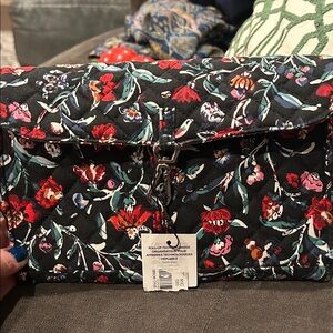 Vera Bradley Perennial Noir Roll-up Tech Organizer